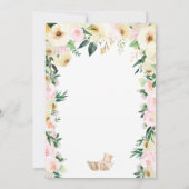 かわいいベビーバスケットフローラベビーシャワー 招待状 (裏面)