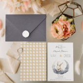 かわいいベビーバニーと星の夕暮れ 招待状