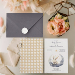 かわいいベビーバニーと星の夕暮れ 招待状