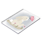 かわいいベビーバニーと蝶。 ノートブック (左側)