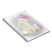 かわいいベビーバニーと蝶。ノートブック ノートブック (右側)