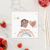 かわいいベビーバニーのアフリカ系アメリカ人の子供の赤ちゃんシャワー スタンダードカクテルナプキン (インサイチュ)