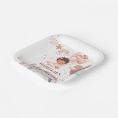 かわいいベビーバニーのアフリカ系アメリカ人の子供の赤ちゃんシャワー ペーパープレート (傾斜あり)