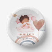 かわいいベビーバニーのアフリカ系アメリカ人の子供の赤ちゃんシャワー ペーパーボウル (正面)