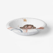 かわいいベビーバニーのアフリカ系アメリカ人の子供の赤ちゃんシャワー ペーパーボウル (傾斜あり)