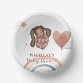 かわいいベビーバニーのアフリカ系アメリカ人の子供の赤ちゃんシャワー ペーパーボウル (正面)