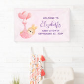 かわいいベビーバニーのハート毛布の赤ちゃんシャワー 横断幕 (インサイチュ)