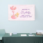 かわいいベビーバニーのハート毛布の赤ちゃんシャワー 横断幕 (トレードショー)