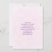 かわいいベビーバニーのハート毛布サンキューカード サンキューカード (裏面)