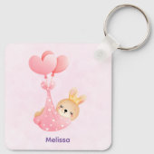 かわいいベビーバニーのハート毛布 キーホルダー (裏面)