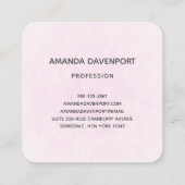 かわいいベビーバニーのハート毛布 スクエア名刺 (裏面)