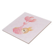 かわいいベビーバニーのハート毛布 タイル (側面)