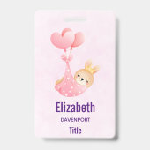 かわいいベビーバニーのハート毛布 バッジ (裏面)