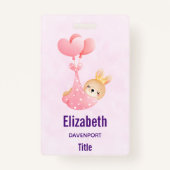 かわいいベビーバニーのハート毛布 バッジ (裏面)