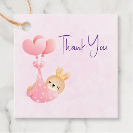 かわいいベビーバニーのハート毛布 フェイバータグ