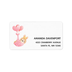 かわいいベビーバニーのハート毛布 ラベル