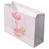 かわいいベビーバニーのハート毛布 ラージペーパーバッグ (正面アングル)