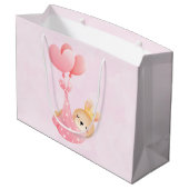 かわいいベビーバニーのハート毛布 ラージペーパーバッグ (裏面アングル)