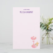 かわいいベビーバニーのハート毛布 便箋 (スタンド正面)