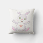 かわいいベビーバニーオンホワイト装飾用クッション クッション (裏面)