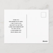 かわいいベビーバニーハート毛布ありがとう ポストカード (裏面)