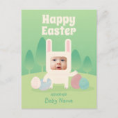 かわいいベビーバニーファースト・イースター シーズンポストカード (正面)