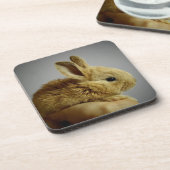 かわいいベビーバニーラビットインハンド コースター (左側)