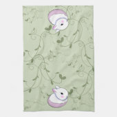 かわいいベビーバニーラビットイースター キッチンタオル (縦)