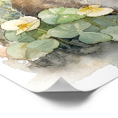 かわいいベビーバニーラビットウォーターカラー ポスター (角)