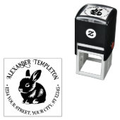 かわいいベビーバニーラビットネーム差出人住所#1P セルフインキングスタンプ (インサイチュ)