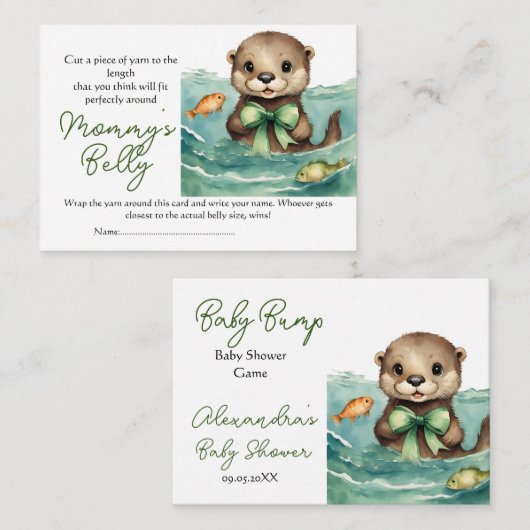 かわいいベビーバンプゲーム推測ママの腹のサイズ エンクロージャーカード (正面/裏面)