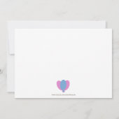 かわいいベビーバンプ来とリボンもうすぐ妊娠 案内状 (裏面)