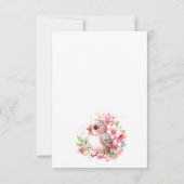 かわいいベビーバードバースデーパーティーサンキューカード (裏面)