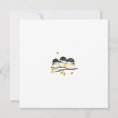 かわいいベビーバード3つの《鳥》アメリカゴガラオンツリーブランチ サンキューカード (裏面)