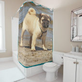 かわいいベビーパグシャワーカーテン シャワーカーテン (インサイチュ)