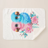 かわいいベビーパロットツインズ シェルパブランケット (正面(横))