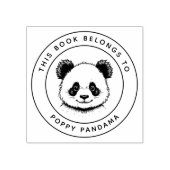 かわいいベビーパンダこの本は子供の名前に属している ラバースタンプ (インプリント)