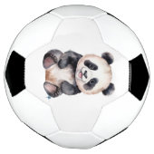 かわいいベビーパンダの水色 サッカーボール (回転)