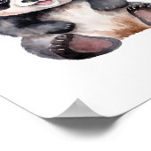 かわいいベビーパンダの水色 ポスター (角)