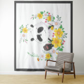 かわいいベビーパンダフローラリース タペストリー (インサイチュ)