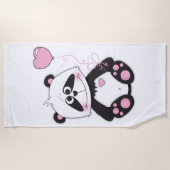 かわいいベビーパンダ漫画 ビーチタオル (正面)