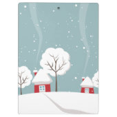 かわいいベビーパンダin冬の雪グレー クリップボード (裏面)