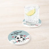 かわいいベビーパンダin冬の雪グレー コースター (側面)