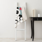 かわいいベビーパンダin冬の雪グレー シェルパブランケット (インサイチュ)