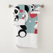 かわいいベビーパンダin冬の雪グレー バスタオルセット (インサイチュ)