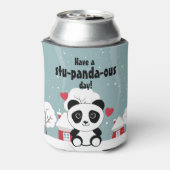 かわいいベビーパンダin冬の雪グレー 缶クーラー (缶裏面)