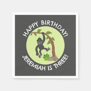 かわいいベビーパーソナライズされたゴリラの誕生日 スタンダードカクテルナプキン