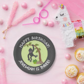 かわいいベビーパーソナライズされたゴリラの誕生日 ペーパープレート (パーティー)