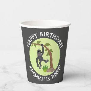 かわいいベビーパーソナライズされたゴリラの誕生日 紙コップ