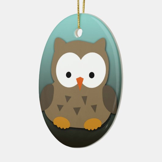 かわいいベビーパーソナライズされたフクロウ セラミックオーナメント (左)